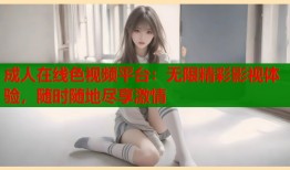 成人在线色视频平台：无限精彩影视体验，随时随地尽享激情