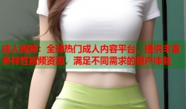成人视频：全球热门成人内容平台，提供丰富多样性视频资源，满足不同需求的用户体验